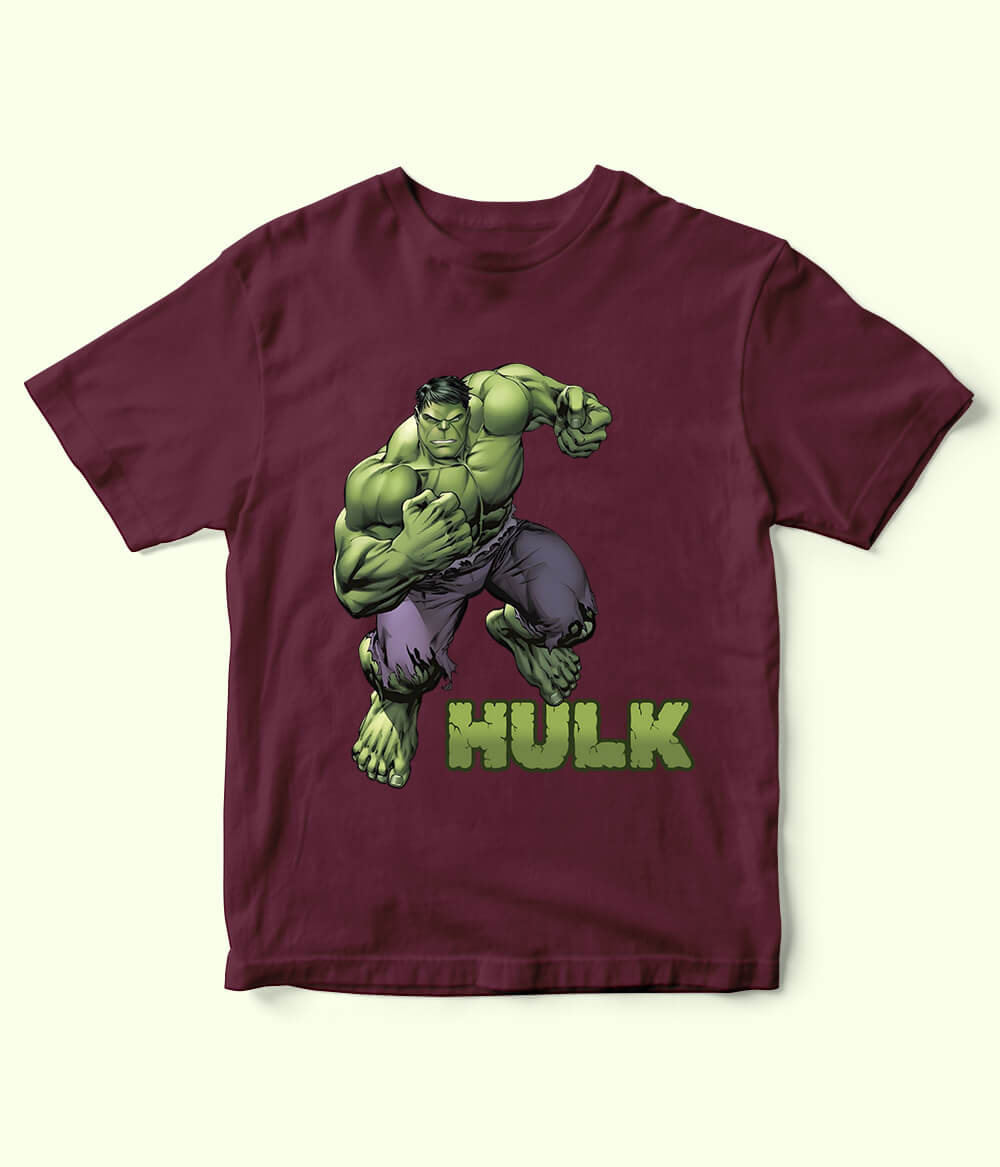 Kids Hulk Maroon T-Shirt