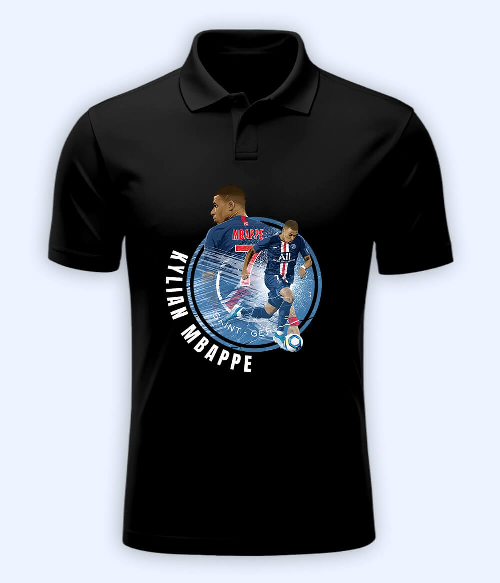 Kylian Mbappé PSG Football Polo T-Shirt