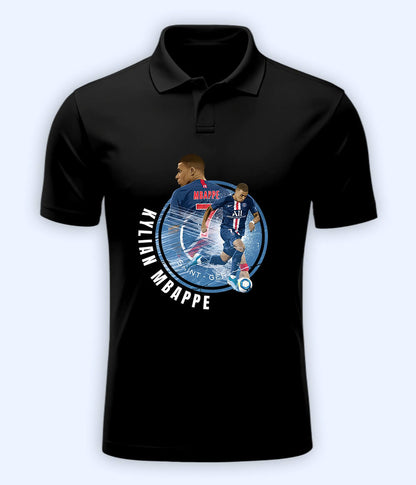 Kylian Mbappé PSG Football Polo T-Shirt