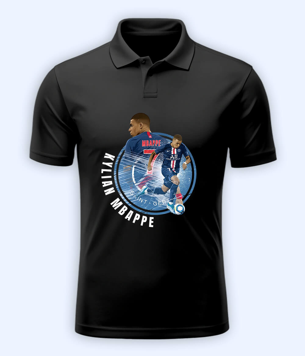Kylian Mbappé PSG Football Polo T-Shirt