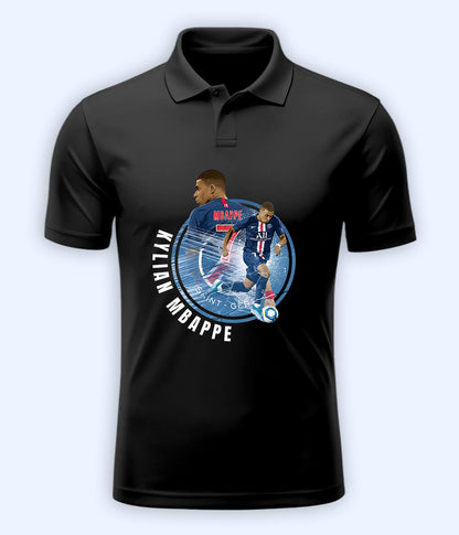 Kylian Mbappé PSG Football Polo T-Shirt