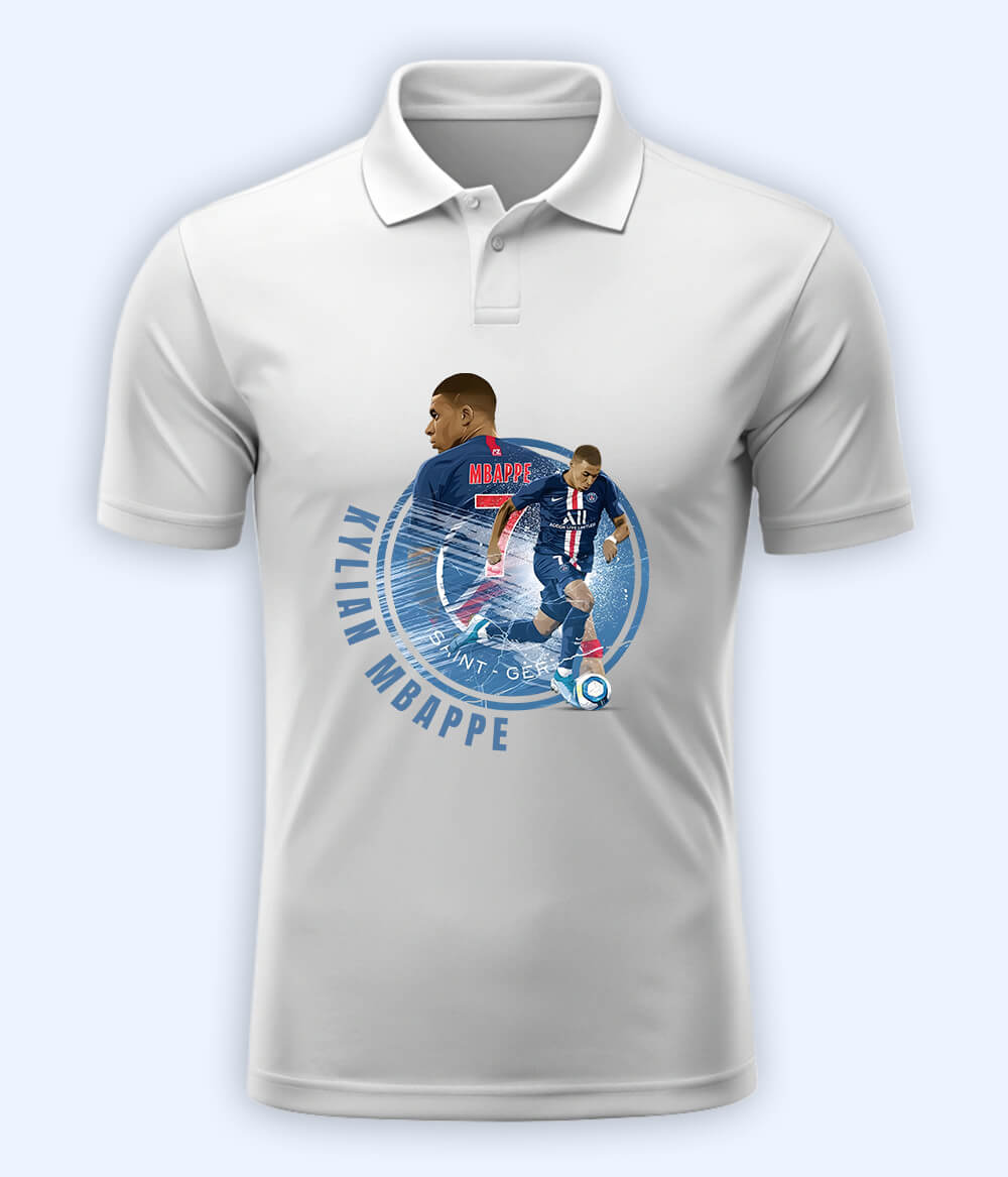 Kylian Mbappé PSG Football Polo T-Shirt