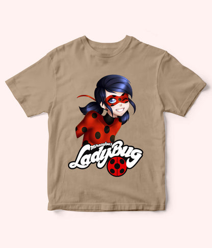 LadyBug Beige Shirt for Girls
