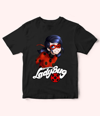LadyBug Black Shirt for Girls