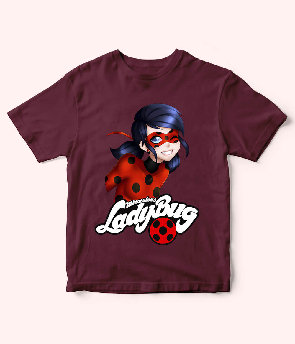 LadyBug Maroon Shirt for Girls