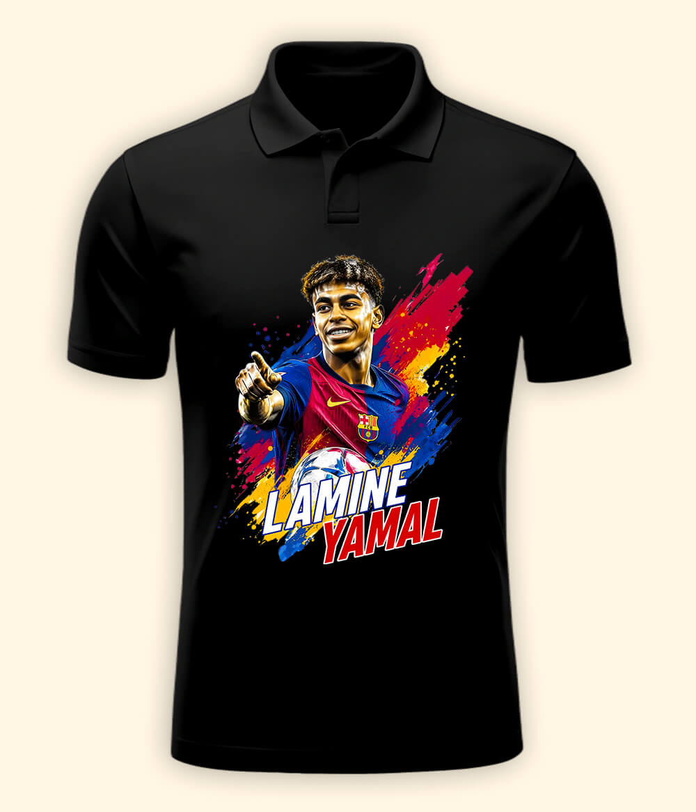 Lamine Yamal Barcelona Fan Polo T-Shirt