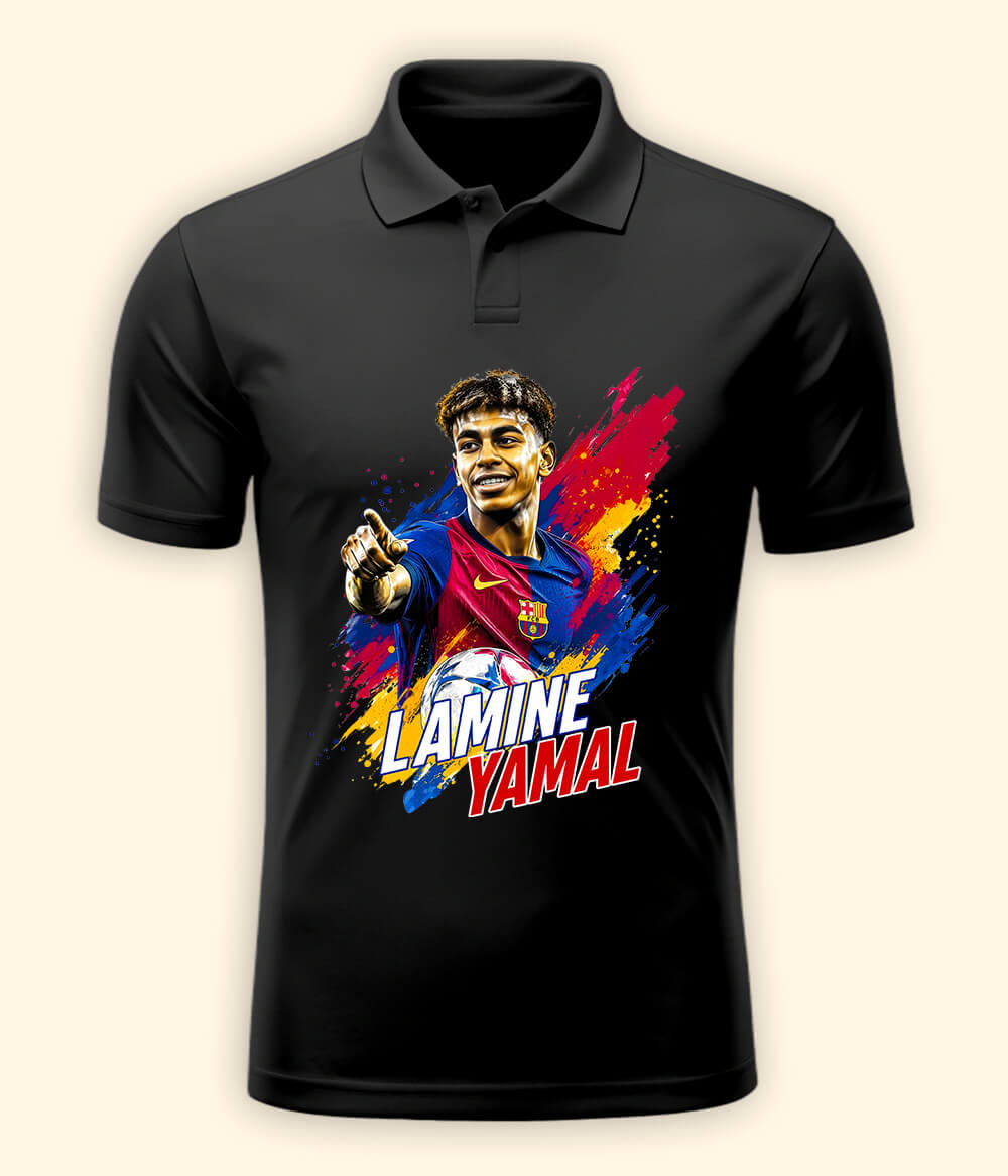 Lamine Yamal Barcelona Fan Polo T-Shirt
