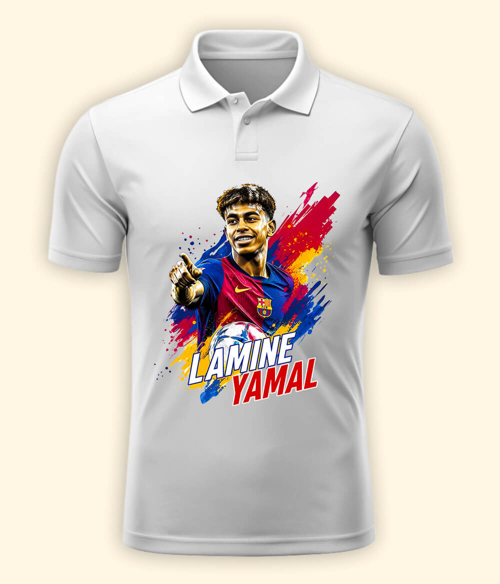 Lamine Yamal Barcelona Fan Polo T-Shirt