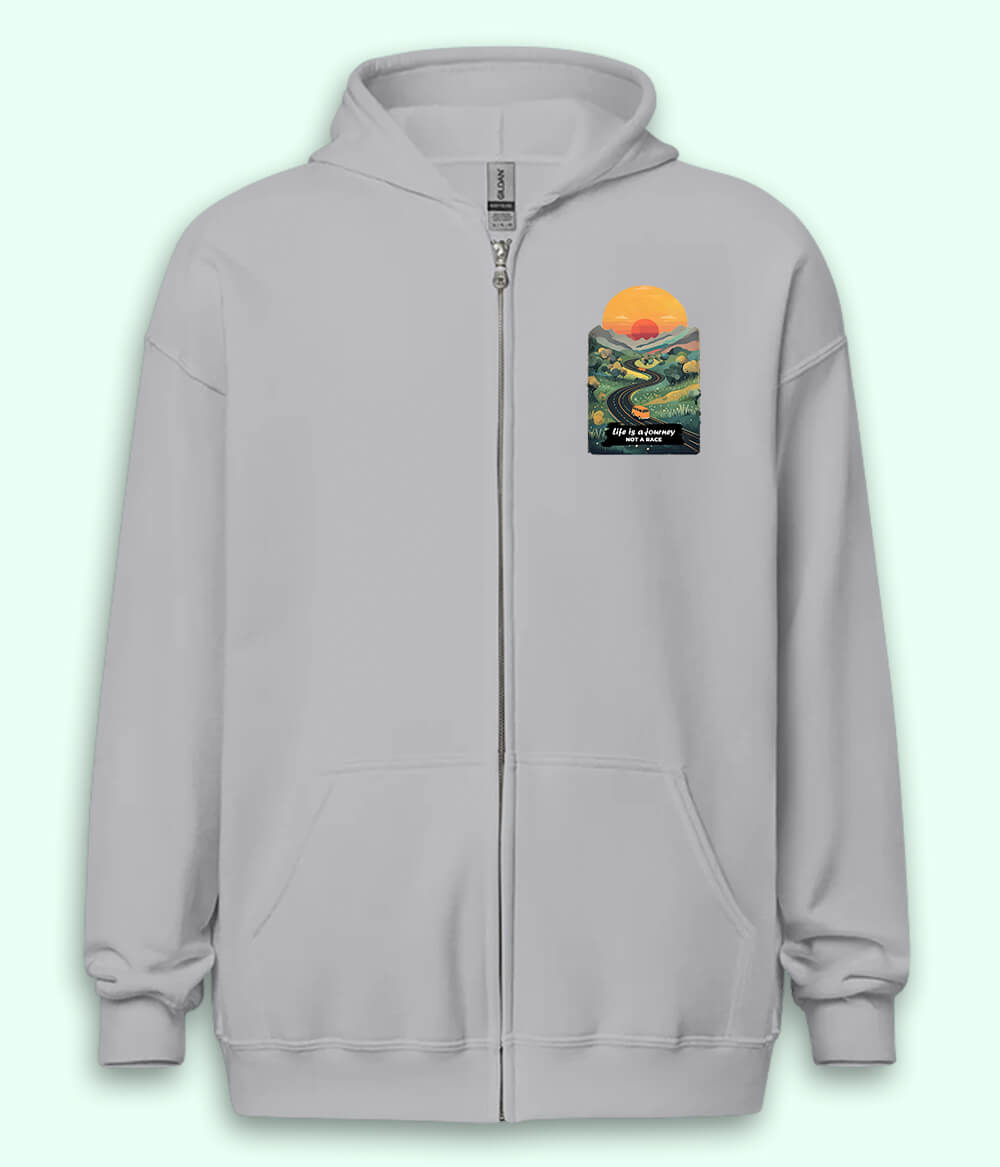 Life is a Journey Not a Race Zipper Hoodie (Unisex)