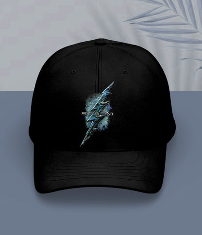 Black Lightning Bolt Cap