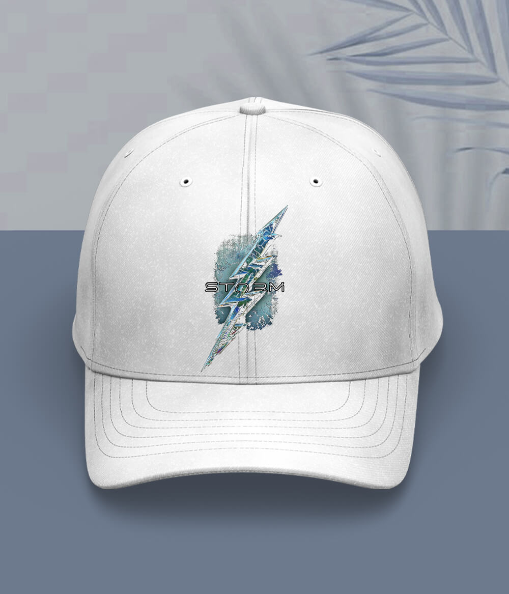 White Lightning Bolt Cap