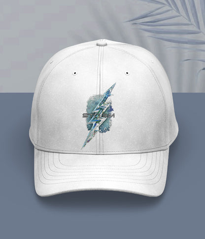 White Lightning Bolt Cap