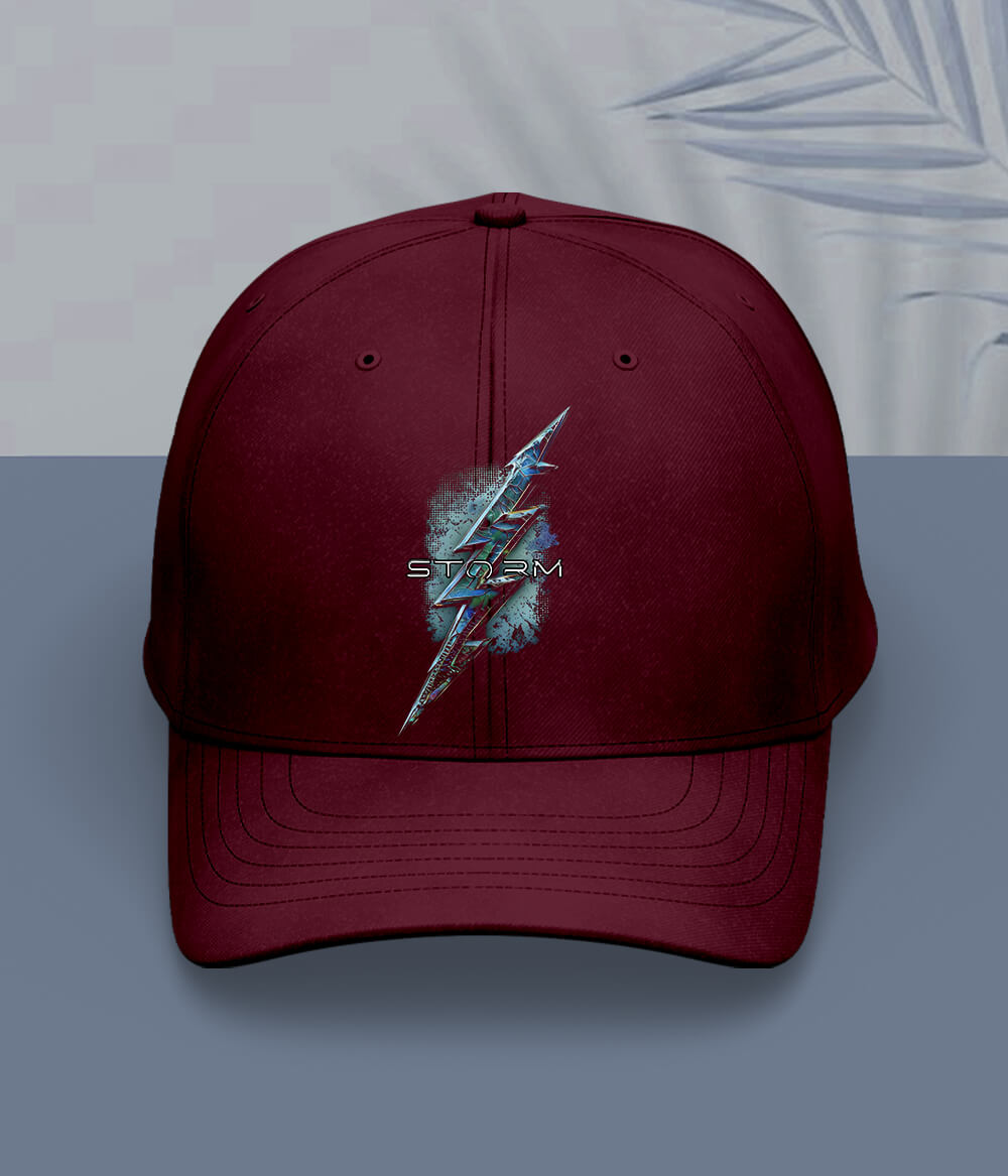 Maroon Lightning Bolt Cap