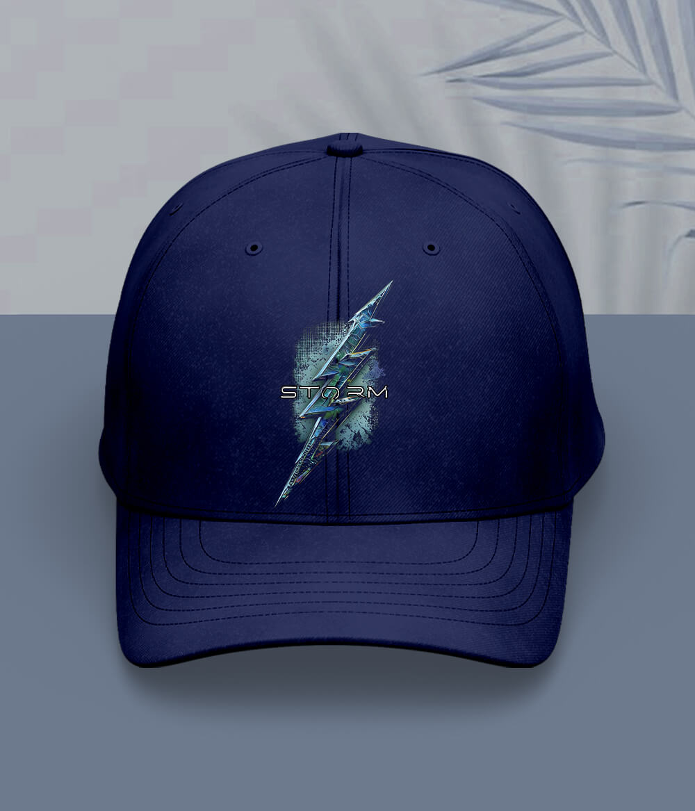 Navy Blue Lightning Bolt Cap 