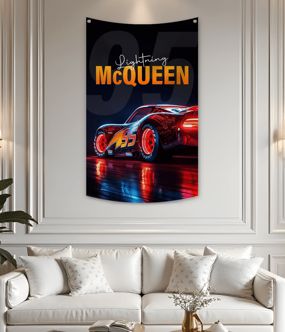 Lightning McQueen Wall Hanging Tapestry – Disney Cars Room Decoration