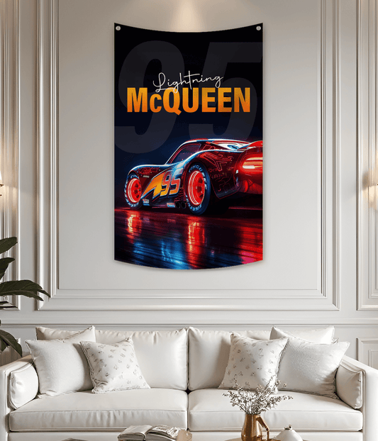 Lightning McQueen Wall Hanging Tapestry – Disney Cars Room Decoration