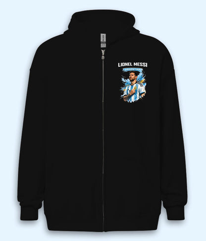 Lionel Messi Argentina Graphic Football Zipper Hoodie