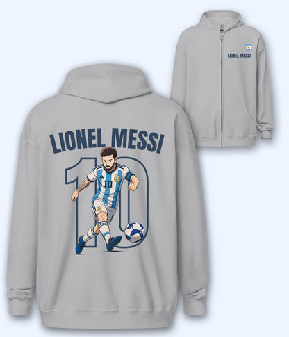 Lionel Messi Argentina Graphic Zipper Hoodie 