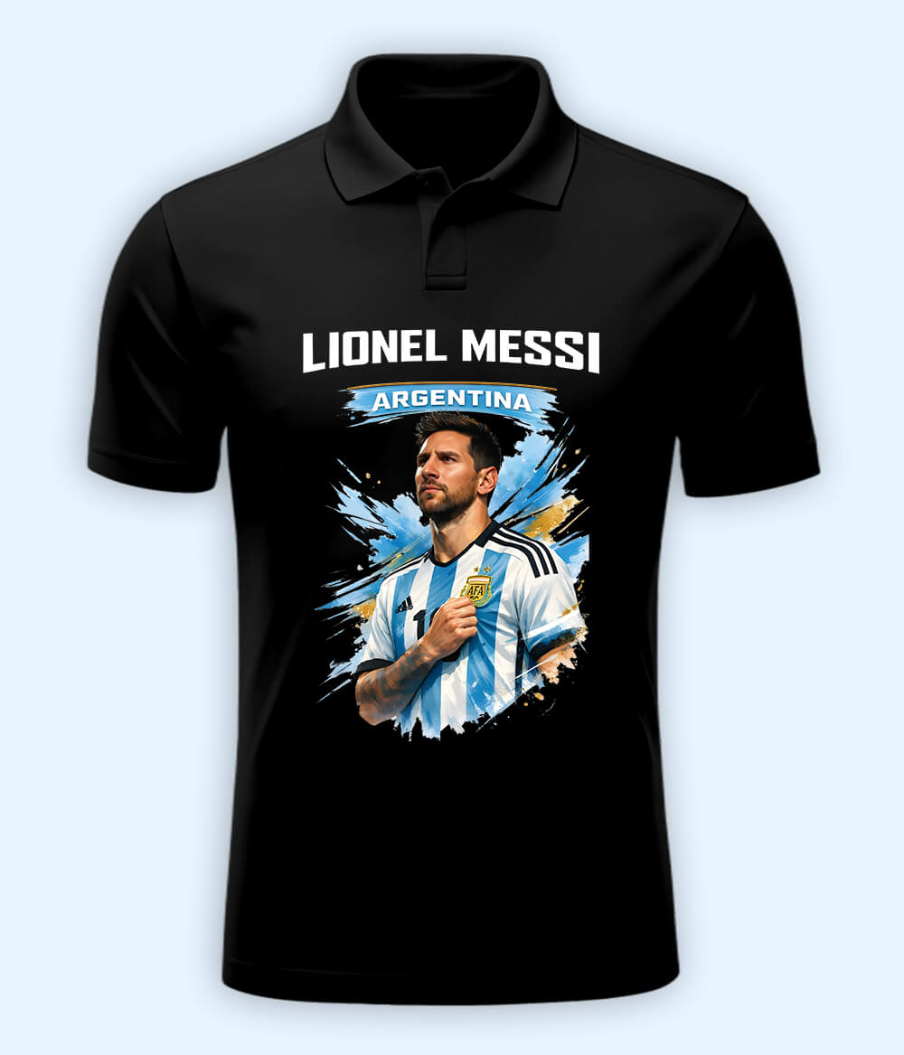 Lionel Messi GOAT Graphic Polo T-Shirt 