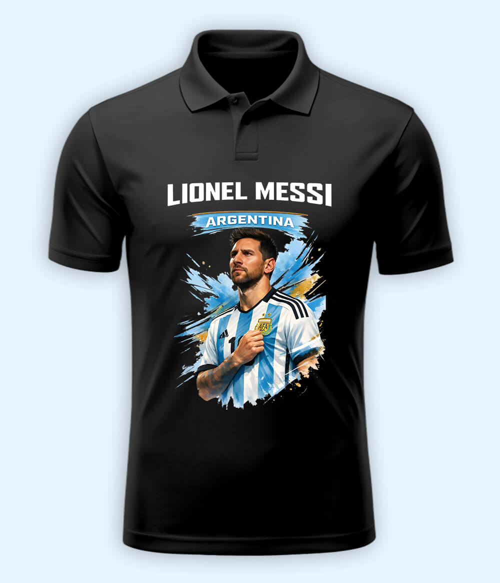 Lionel Messi GOAT Graphic Polo T-Shirt 