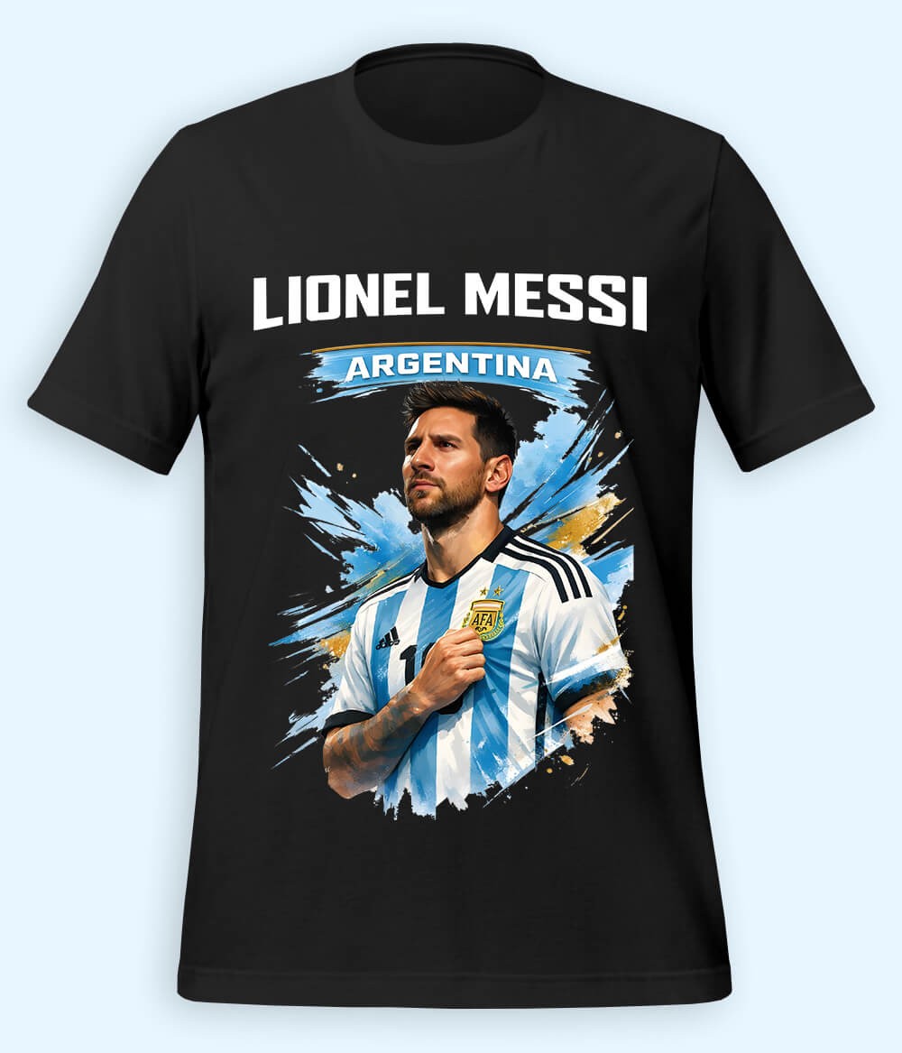 Lionel Messi World Champion Graphic Football T-Shirt 