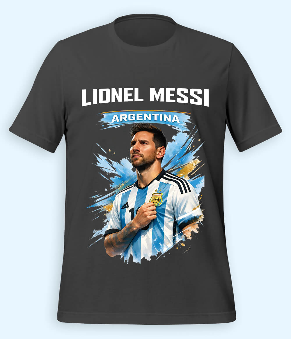 Lionel Messi World Champion Graphic Football T-Shirt 