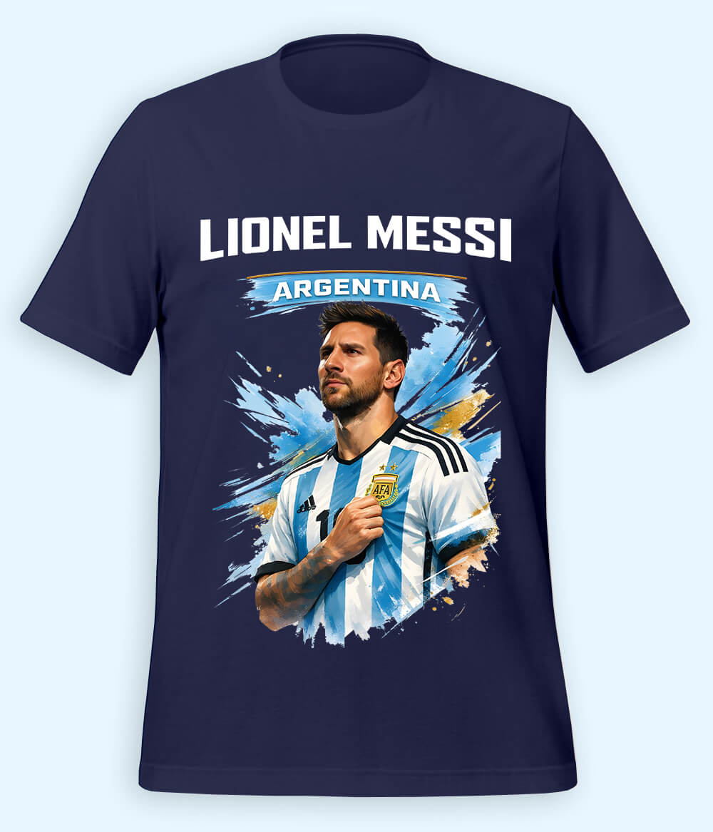 Lionel Messi World Champion Graphic Football T-Shirt 