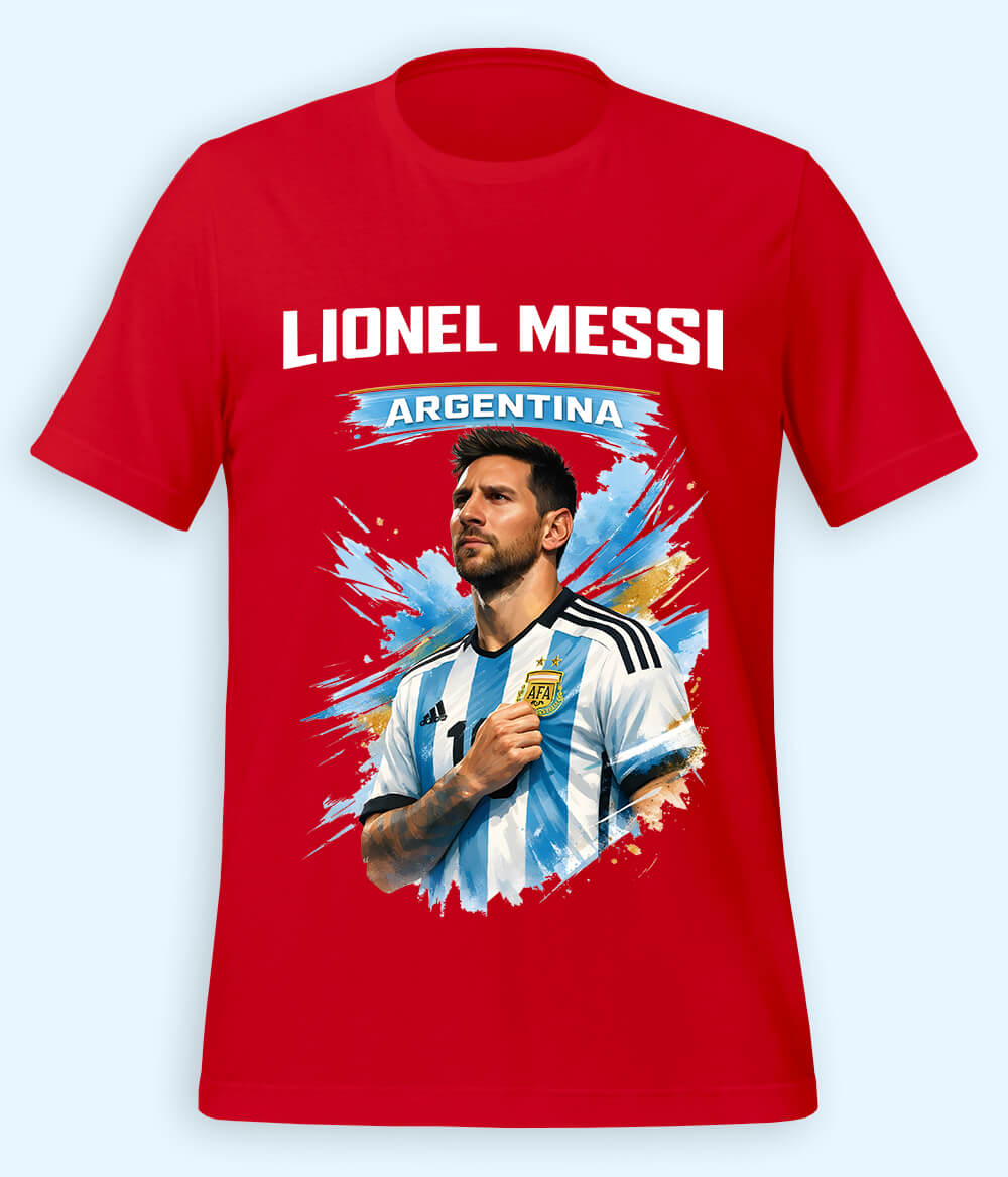 Lionel Messi World Champion Graphic Football T-Shirt 