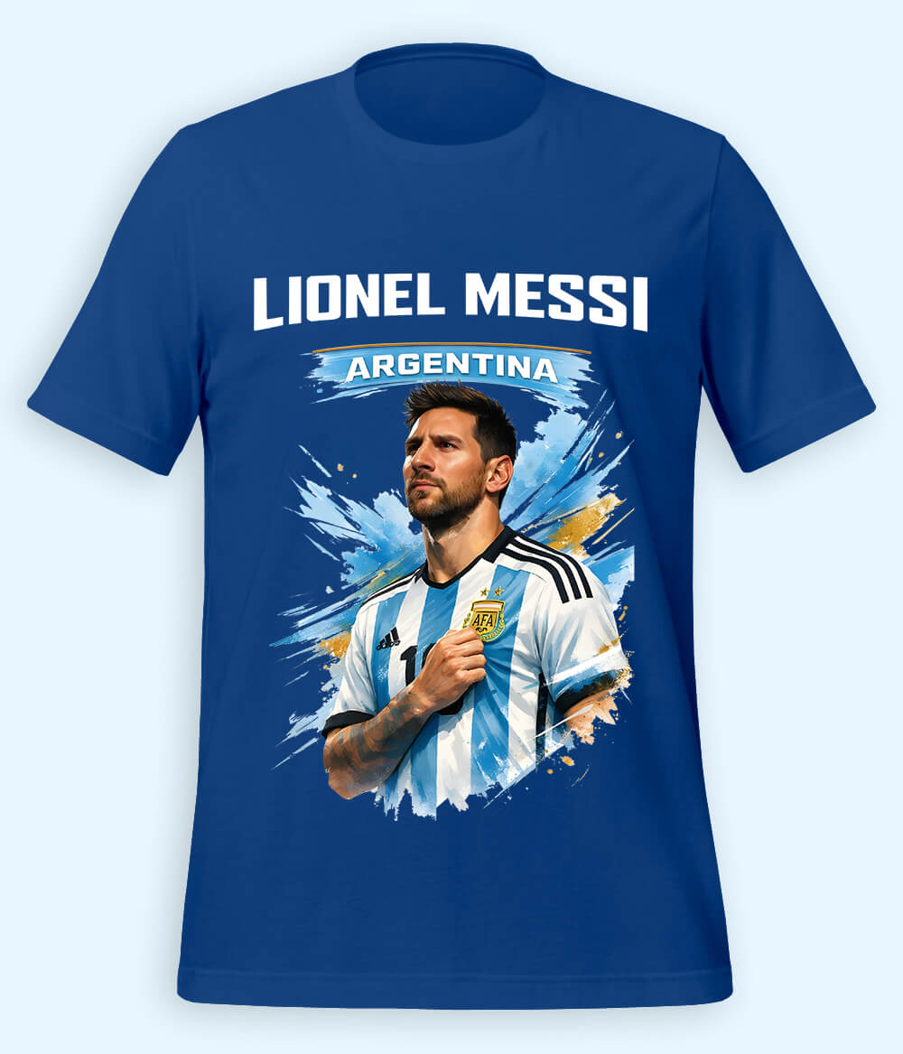 Lionel Messi World Champion Graphic Football T-Shirt 