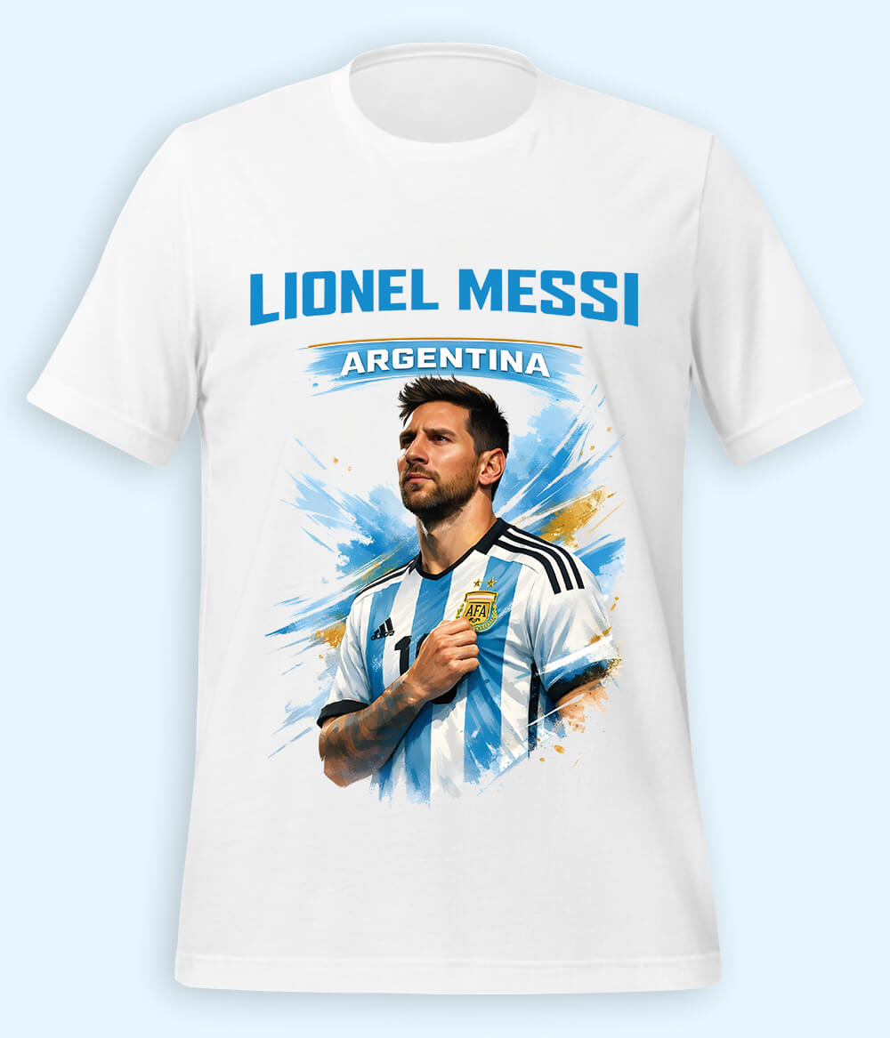 Lionel Messi World Champion Graphic Football T-Shirt 