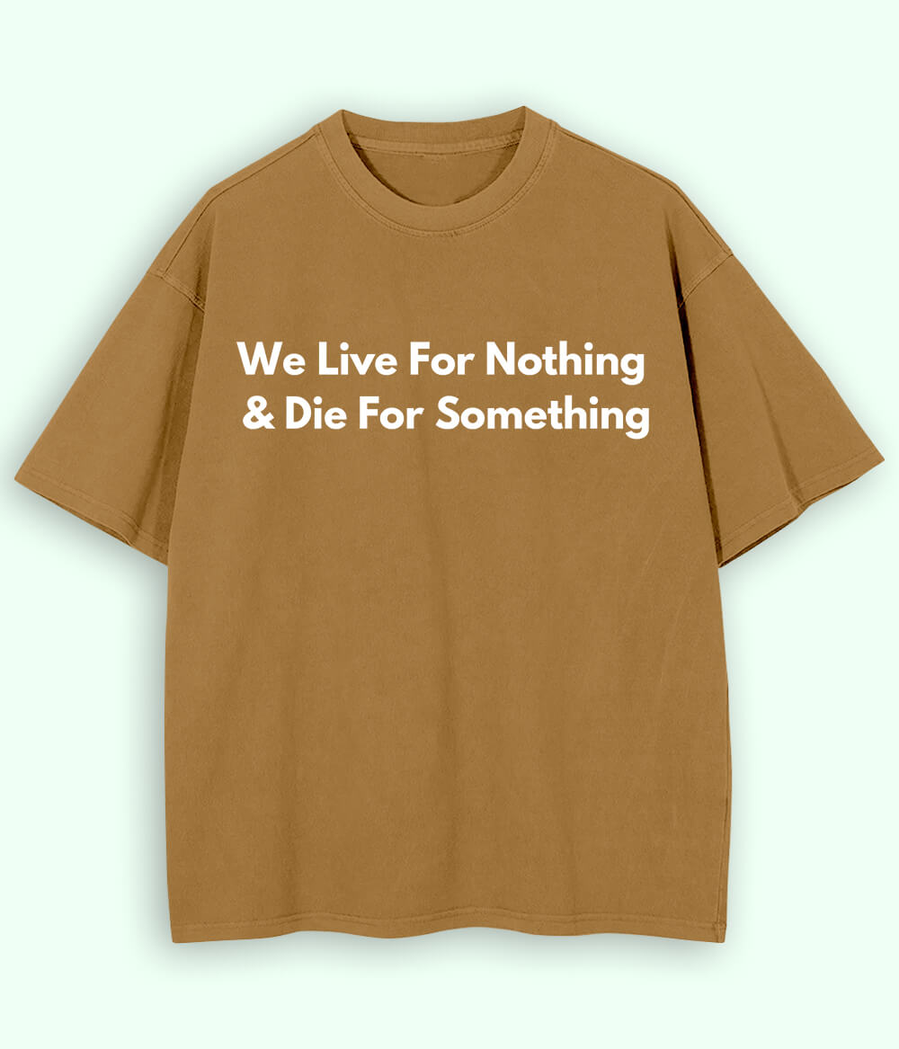 Beige Live and Die Oversized T-Shirt (Unisex)