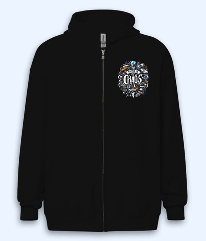 Living In Chaos Zipper Hoodie (Unisex)