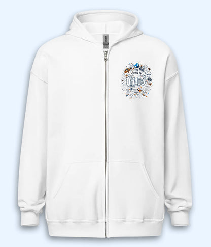 Living In Chaos Zipper Hoodie (Unisex)