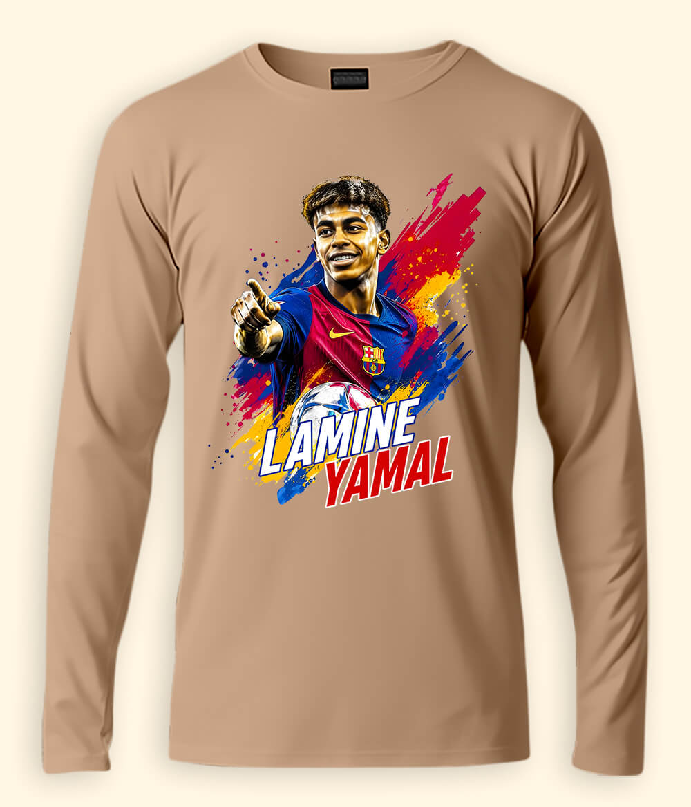 Long Sleeve  Lamine Yamal Barcelona Graphic T-Shirt