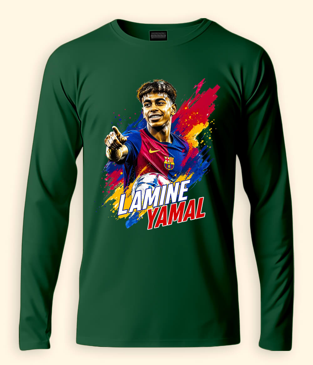 Long Sleeve  Lamine Yamal Barcelona Graphic T-Shirt