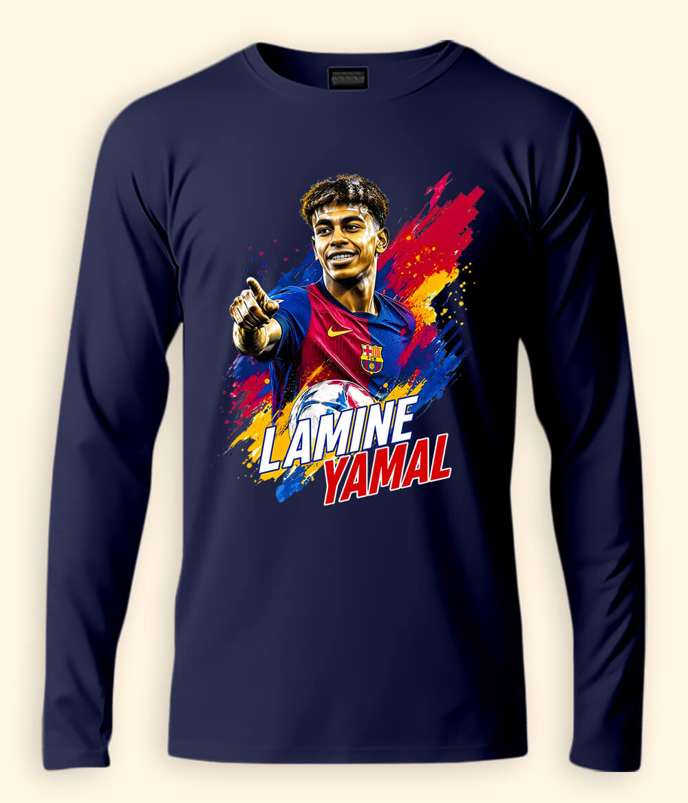 Long Sleeve  Lamine Yamal Barcelona Graphic T-Shirt