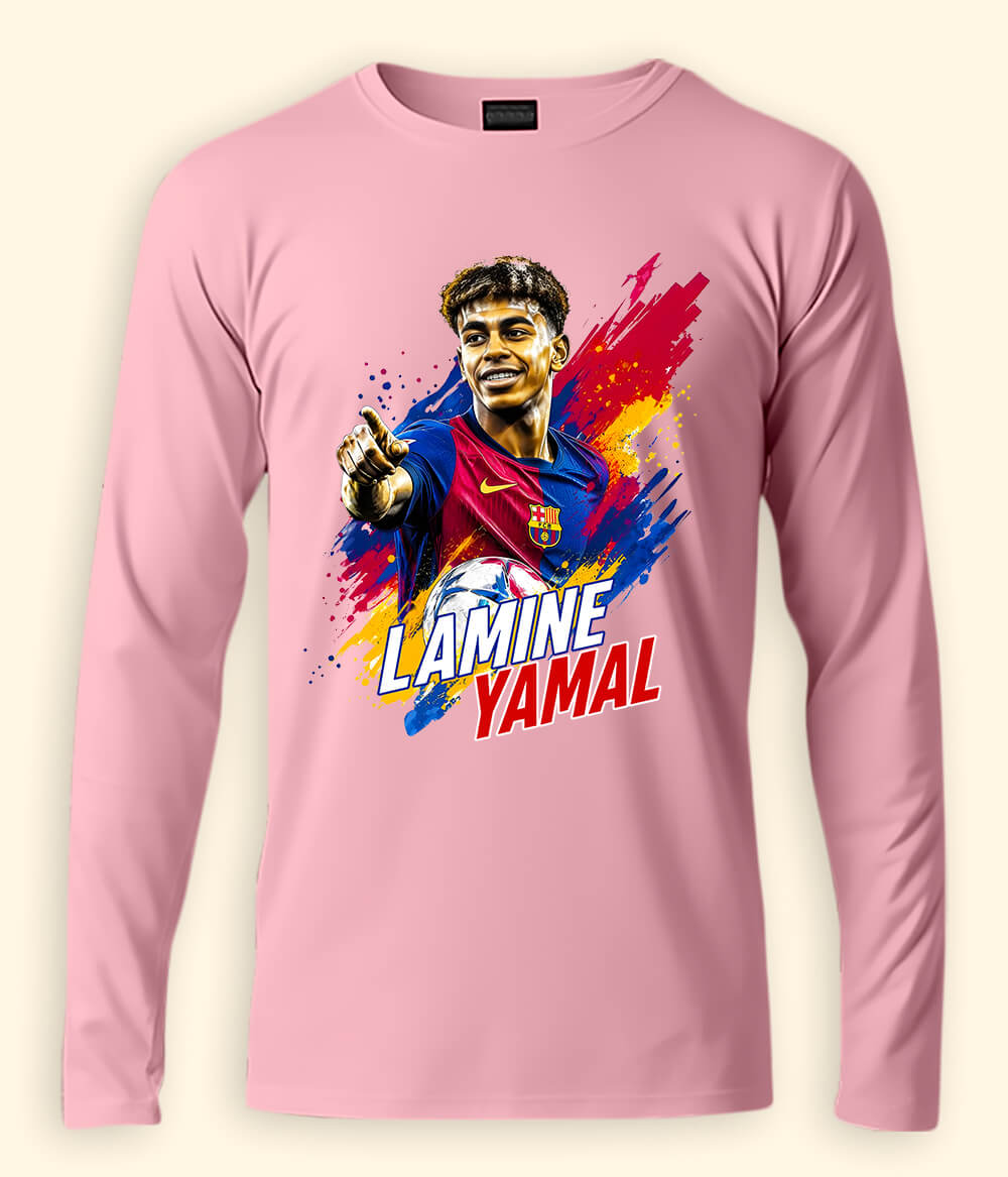 Long Sleeve  Lamine Yamal Barcelona Graphic T-Shirt
