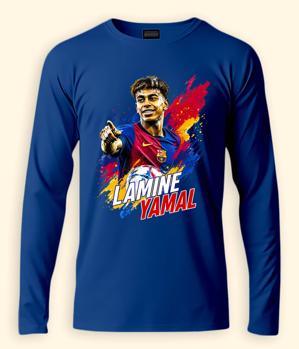 Long Sleeve  Lamine Yamal Barcelona Graphic T-Shirt
