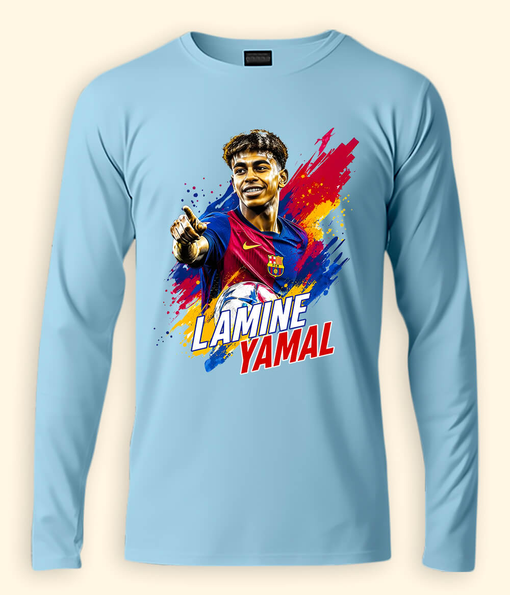 Long Sleeve  Lamine Yamal Barcelona Graphic T-Shirt