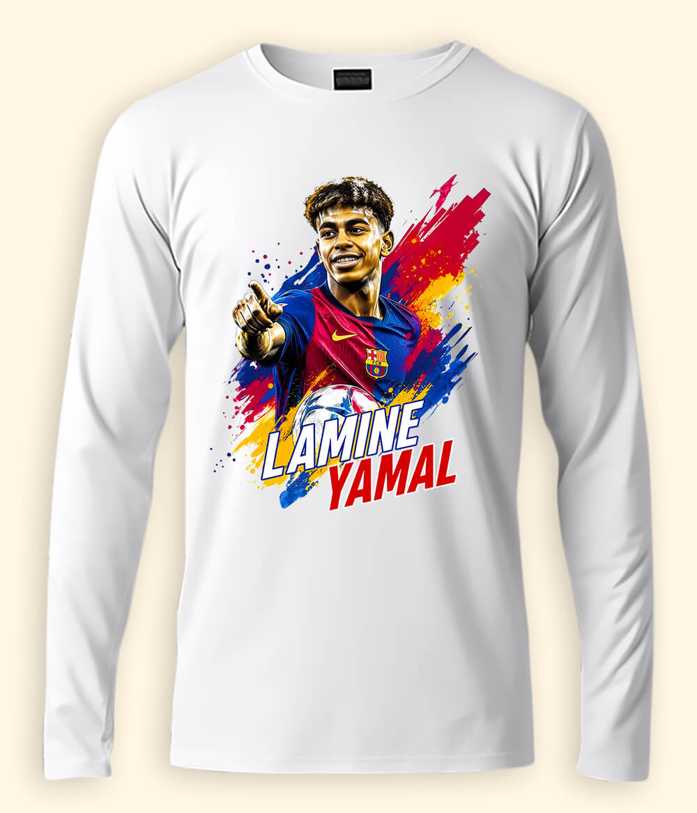 Long Sleeve  Lamine Yamal Barcelona Graphic T-Shirt