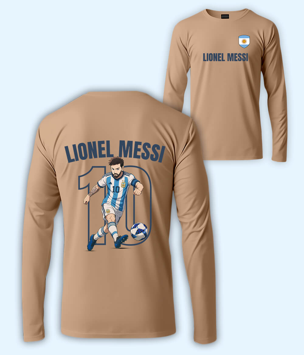 Long Sleeve  Lionel Messi GOAT Football T-Shirt