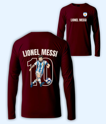 Long Sleeve  Lionel Messi GOAT Football T-Shirt
