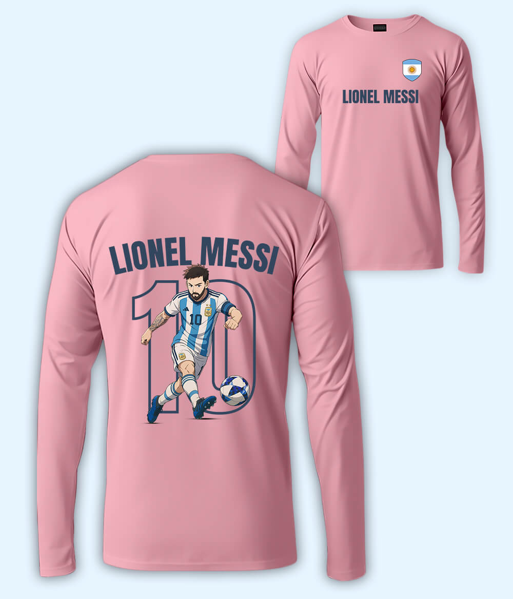 Long Sleeve  Lionel Messi GOAT Football T-Shirt