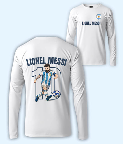 Long Sleeve  Lionel Messi GOAT Football T-Shirt