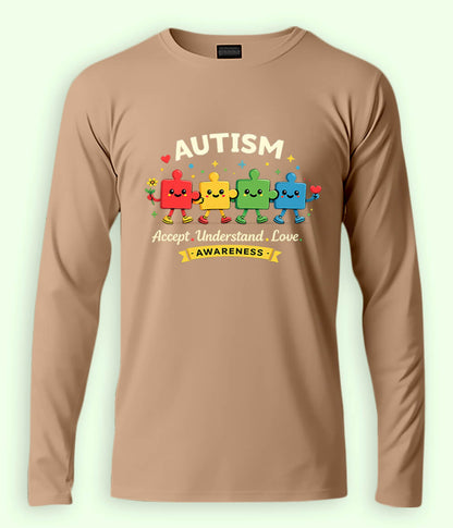 Long Sleeve Autism Accept T-Shirt (Unisex)