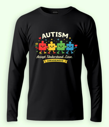 Long Sleeve Autism Accept T-Shirt (Unisex)