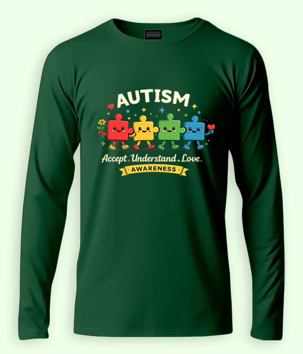 Long Sleeve Autism Accept T-Shirt (Unisex)