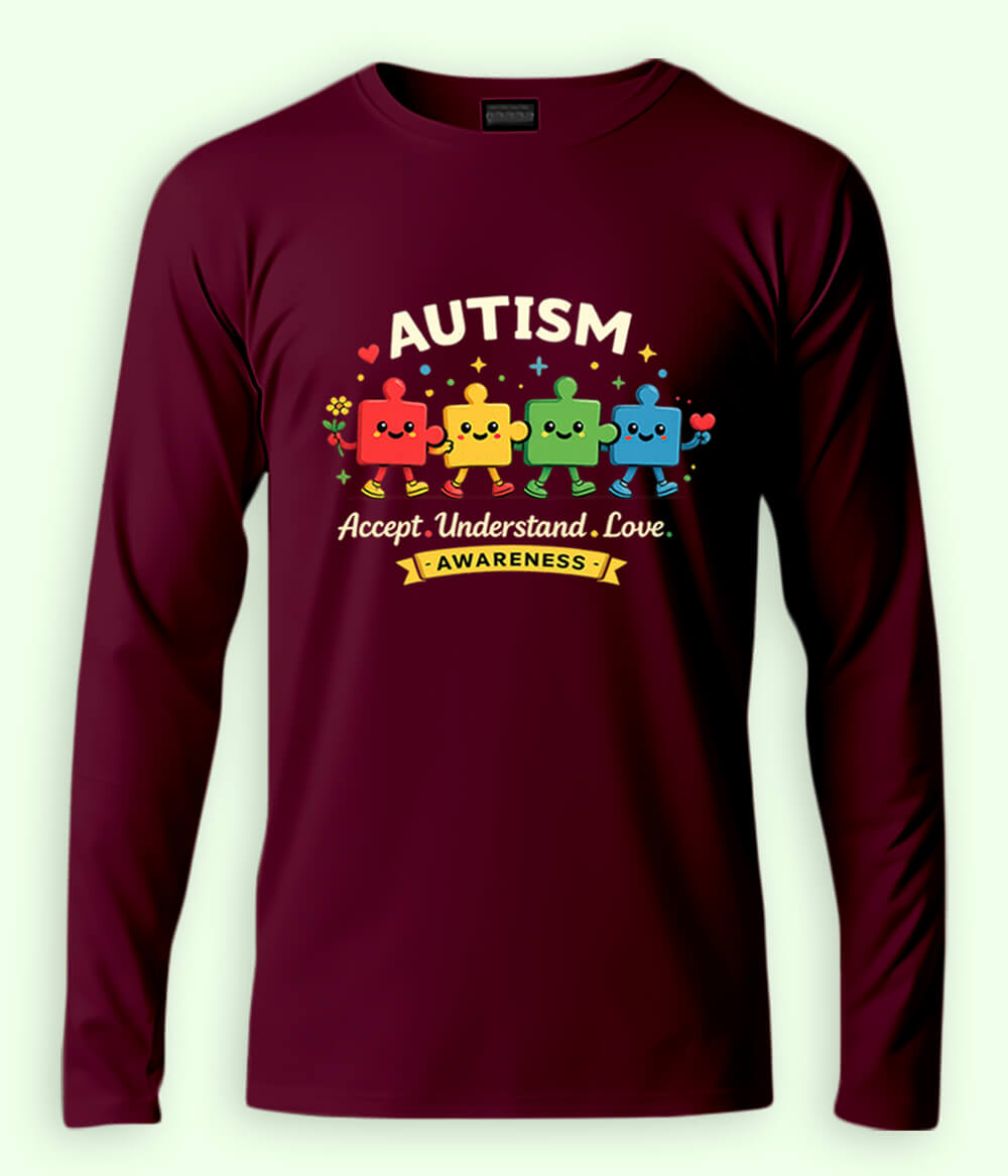 Long Sleeve Autism Accept T-Shirt (Unisex)