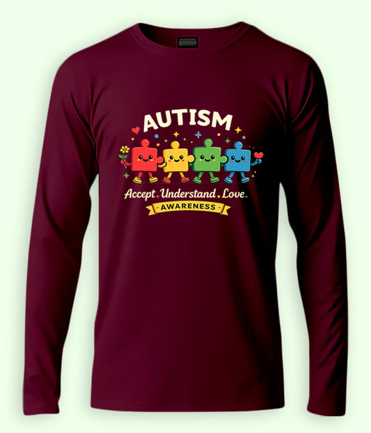 Long Sleeve Autism Accept T-Shirt (Unisex)