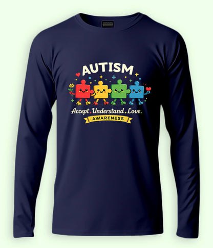 Long Sleeve Autism Accept T-Shirt (Unisex)